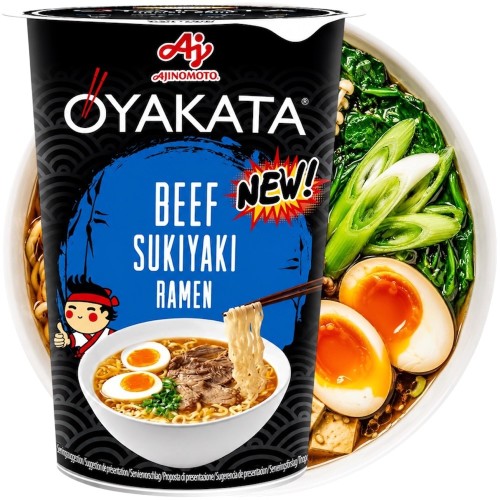 Azjatycka Zupka Błyskawiczna Instant Ramen Beef Sukiyaki Kubek Cup 63,5g OYAKATA