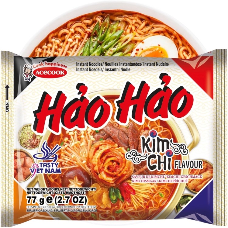 Wietnamska Zupka Błyskawiczna Instant o Smaku KimChi Hao Hao 77g ACECOOK