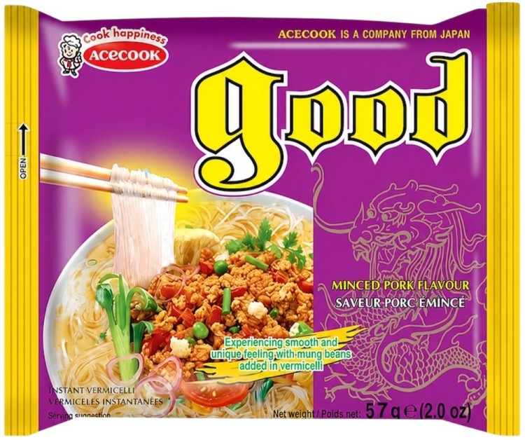 Wietnamska Zupka Błyskawiczna Instant o Smaku Mielonej Wieprzowiny z Makaronem Sojowym 57g ACECOOK