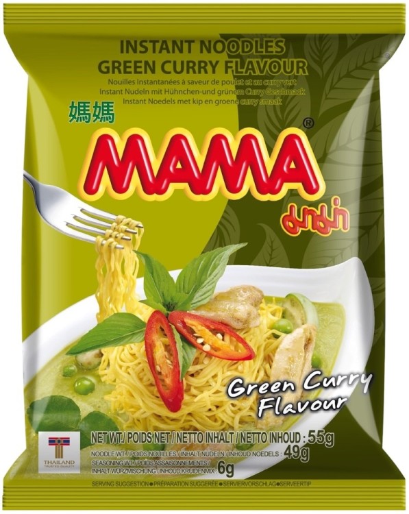 Tajska Zupka Błyskawiczna Makaron Instant Smak Zielone Curry 55g MAMA