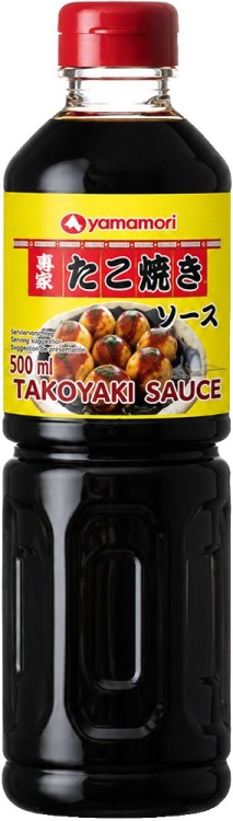 Słodko Słony Lekko Pikantny Sos TAKOYAKI Bogaty Aromat Umami 500ml YAMAMORI