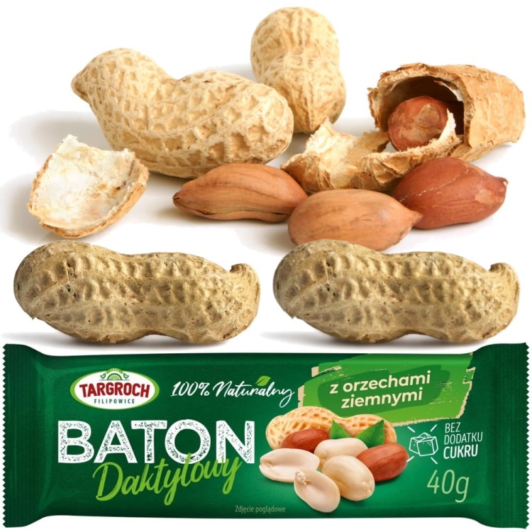 Zdrowy Baton Daktylowy z Orzeszkami Ziemnymi Energia z Natury 40g TARGROCH