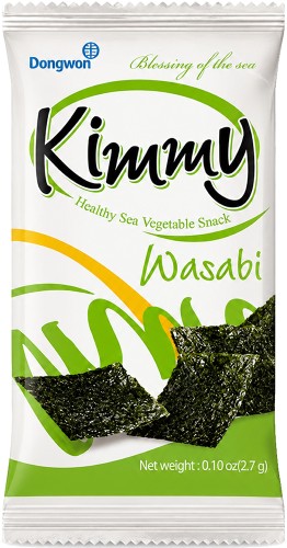 Koreańskie Nori Snacks Przekąska Chrupiące Wodorosty Prażone Wasabi 2,7g DONGWON