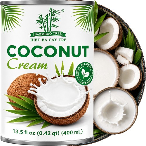Naturalne Mleko Mleczko Kokosowe Krem 20-22% Wysoka Zawartość Tłuszczu 400ml BAMBOO TREE