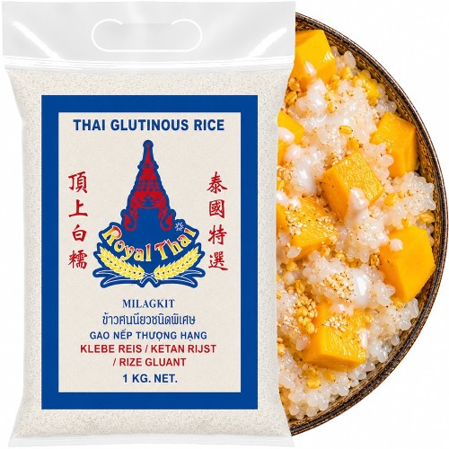 Biały Ryż Kleisty Słodki Do Deserów Azjatyckich Glutinous Rice 1kg 1000g ROYAL THAI RICE