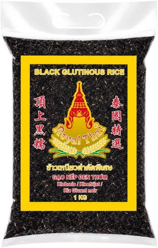 Czarny Ryż Kleisty Do Azjatyckich Potraw Black Glutinous Rice 1kg 1000g ROYAL THAI RICE