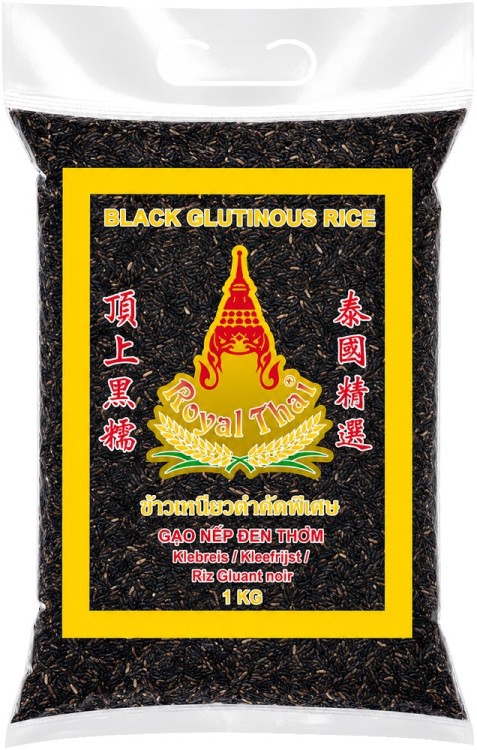 Czarny Ryż Kleisty Do Azjatyckich Potraw Black Glutinous Rice 1kg 1000g ROYAL THAI RICE