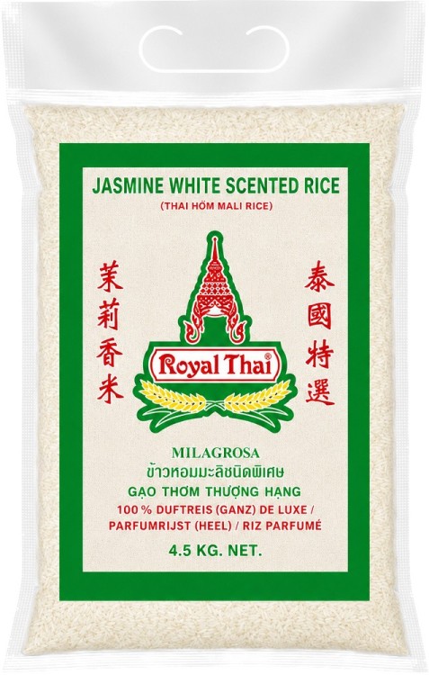 Tajski Ryż Jaśminowy Sypki Długie Ziarno Aromat Jaśminu 4,5kg 4500g ROYAL THAI RICE