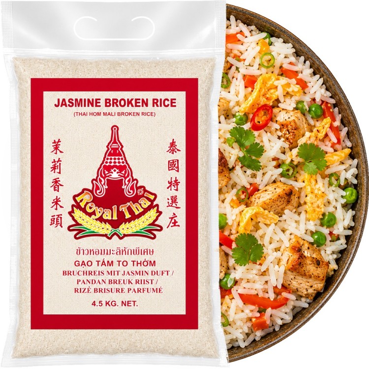 Tajski Ryż Jaśminowy Broken Łamany Sypki Długie Ziarno Aromat Jaśminu 4,5kg 4500g ROYAL THAI RICE