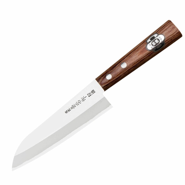 Kanetsune 1000 Shirogami#2/SS Japoński Ostry Nóż Mini Santoku Do Warzyw 14cm