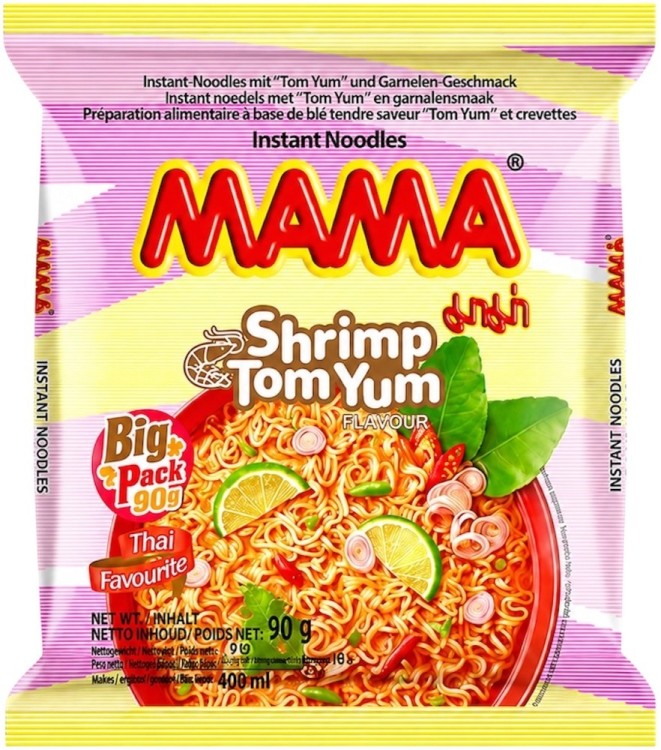 Tajska Zupka Błyskawiczna Makaron Instant Krewetkowa Tom Yum Ostra 90g MAMA