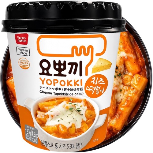 Koreańskie Kluski Ryżowe Topokki w Sosie Serowym CHEESE YOPOKKI 120g YOUNG POONG