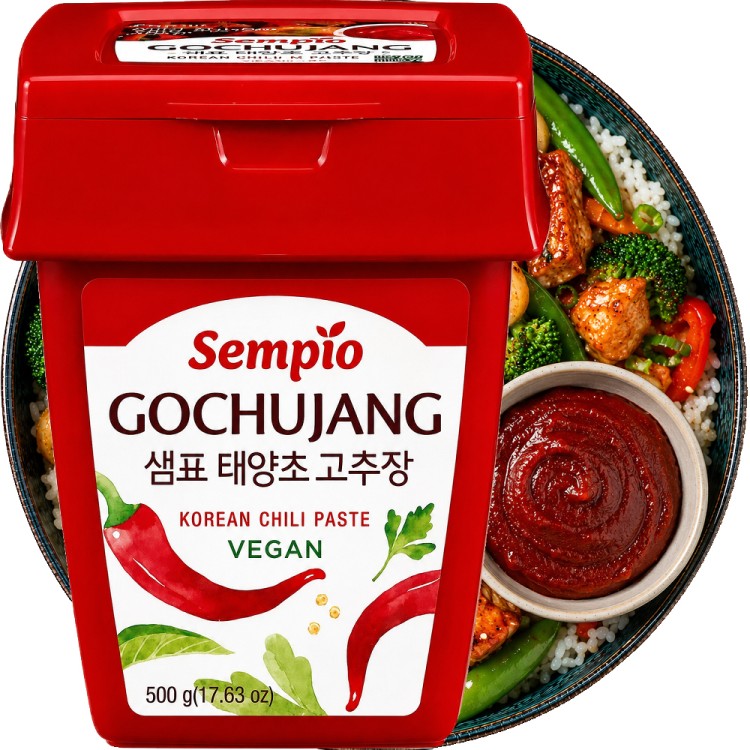 Koreańska Gęsta Pasta Chili Paprykowa GOCHUJANG Słodko Ostra VEGAN 500g SEMPIO