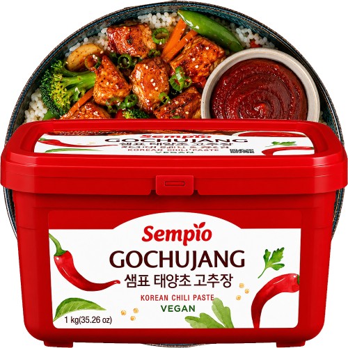 Koreańska Gęsta Pasta Chili Paprykowa GOCHUJANG Słodko Ostra 1kg VEGAN 1000g SEMPIO