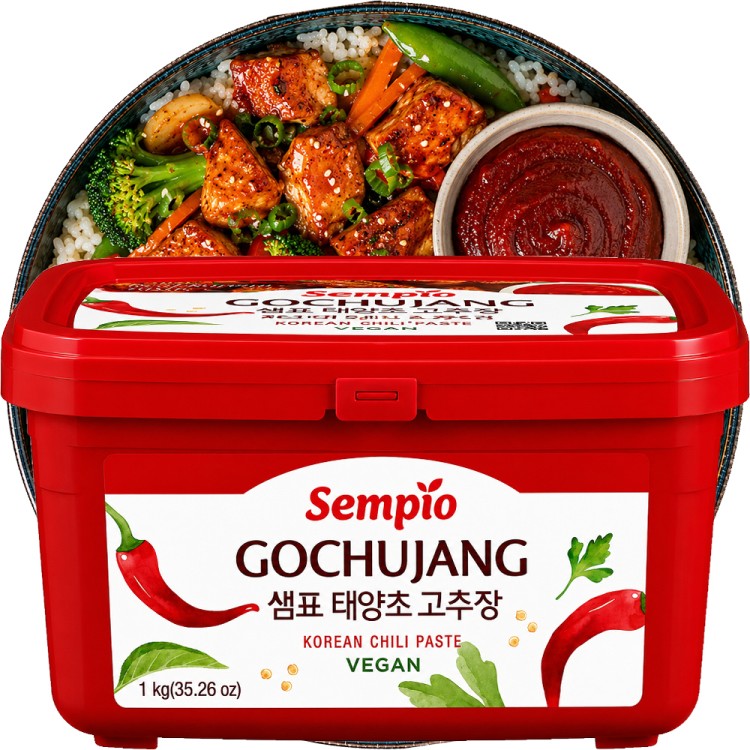 Koreańska Gęsta Pasta Chili Paprykowa GOCHUJANG Słodko Ostra 1kg VEGAN 1000g SEMPIO