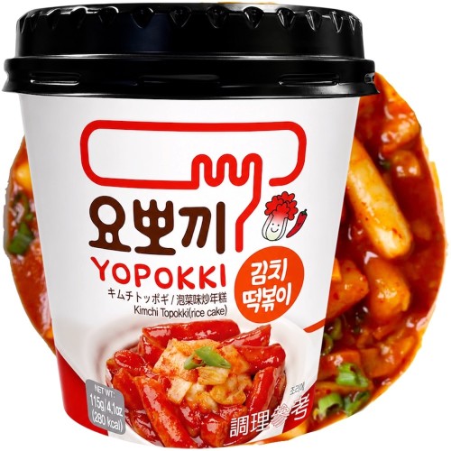 Koreańskie Kluski Ryżowe Topokki w Sosie KimChi YOPOKKI 115g YOUNG POONG