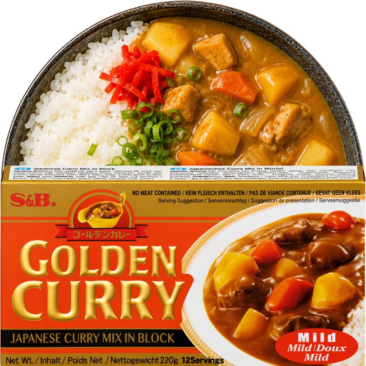 Japońskie Golden Curry MILD Łagodne 12 Porcji Danie w 30 Minut 220g S&B