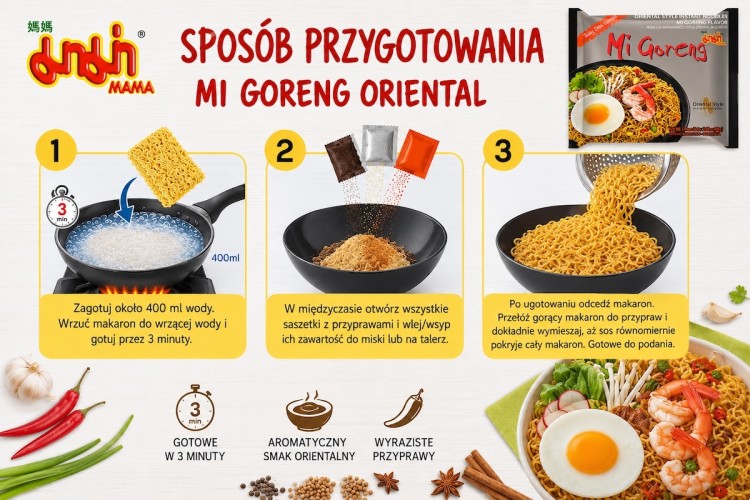 Tajska Zupka Błyskawiczna Makaron Instant Mi Goreng 80g MAMA