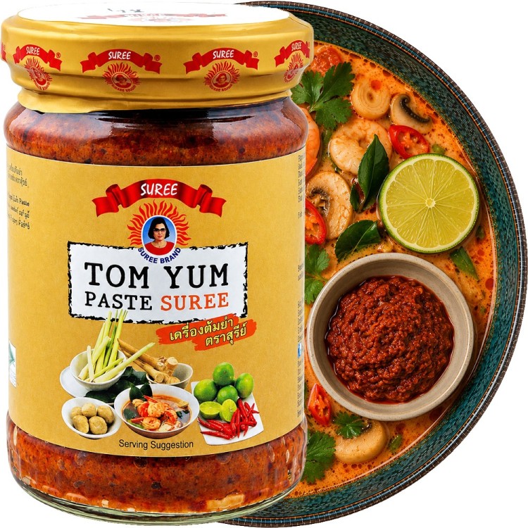 Tajska Pasta Do Krewetkowej Zupy TOM YUM Ostro Kwaśna 227g SUREE