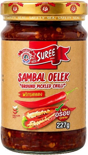 Sos Chilli Gęsta Pasta Przecier z Papryczek Sambal Oelek Hot w Słoiku 227g SUREE