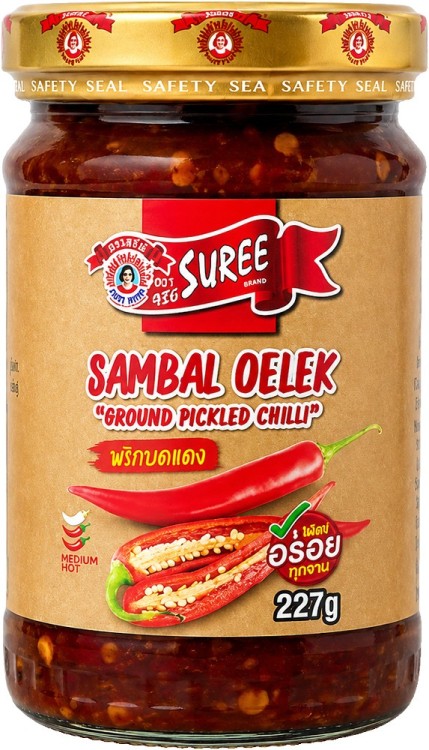 Sos Chilli Gęsta Pasta Przecier z Papryczek Sambal Oelek Hot w Słoiku 227g SUREE