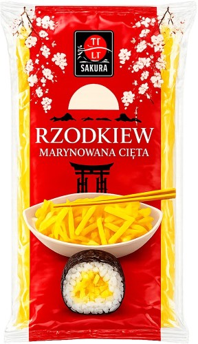 Żółta Rzodkiew Marynowana Oshinko Takuan Daikon Do Sushi Krojona 400g SAKURA