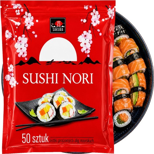 Suszone Wodorosty Glony Algi Morskie Yaki Nori Do Sushi 50 Sztuk SAKURA