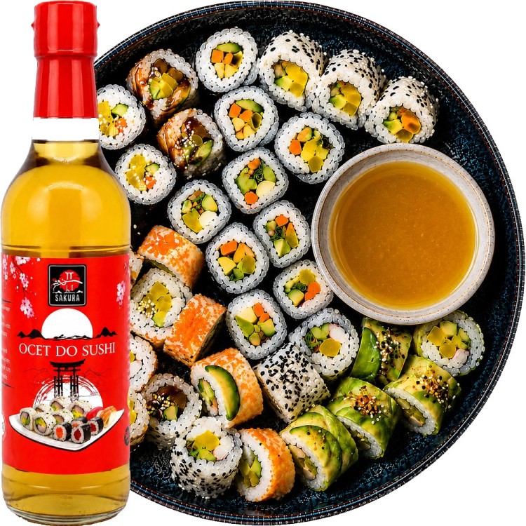 Ocet Gotowa Zaprawa Przyprawa Ryżowa Do Sushi i Japońskich Potraw 500ml SAKURA