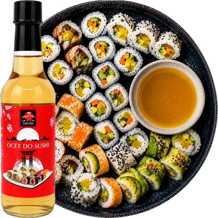 Ocet Gotowa Zaprawa Przyprawa Ryżowa Do Sushi i Japońskich Potraw 150ml SAKURA