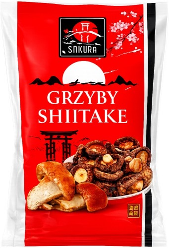 Suszone Chińskie Grzyby SHITAKE POKU Do Ramenu i Japońskich Potraw 100g SAKURA