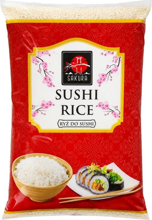 Ryż Kleisty Do Sushi Premium Okrągłoziarnisty Okrągłe Ziarno 10kg SAKURA