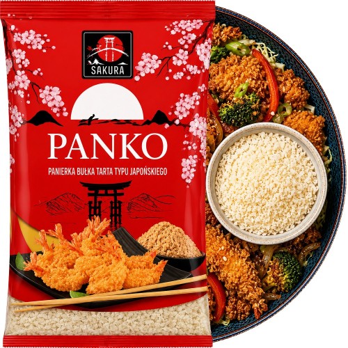 Chrupiąca Panierka Panko Do Mięsa i Krewetek Japońska Bułka Tarta 200g SAKURA