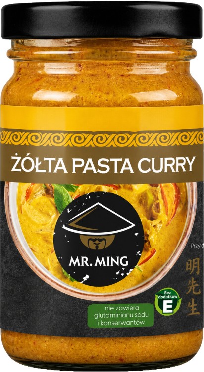 Tajska Ostra Żółta Pasta Curry Yellow Curry Paste Mały Słoik 115g MR. MING