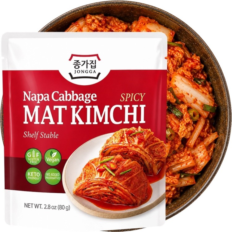 Koreańska Kapusta Kiszona Warzywa KIMCHI Świeże Ostre Probiotyki 80g JONGGA