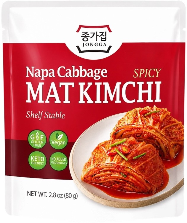 Koreańska Kapusta Kiszona Warzywa KIMCHI Świeże Ostre Probiotyki 80g JONGGA