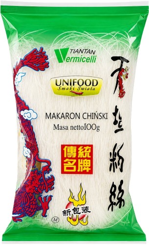 Makaron Sojowy Tian Tan Vermicelli Nitki Przeźroczysty Sprężysty 100g UNIFOOD