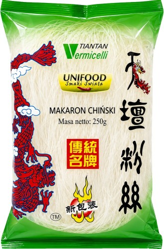 Makaron Sojowy Tian Tan Vermicelli Nitki Przeźroczysty Sprężysty 250g UNIFOOD