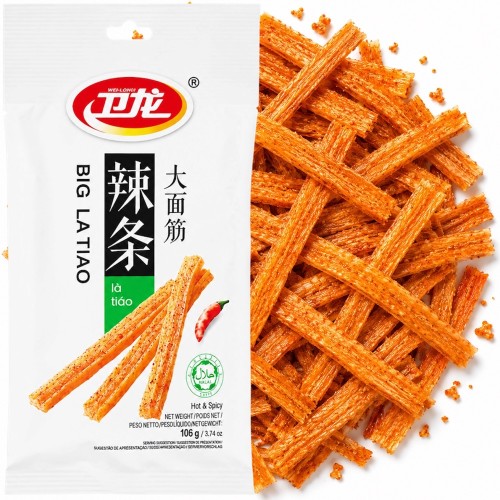 Chińska Pikantna Przekąska Big La Tiao HOT &amp; SPICY 106g WEI-LONG