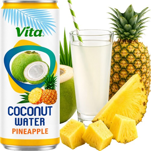 Zdrowa Woda Kokosowa z Kokosa 100% Naturalne Nawodnienie ANANAS 320ml 0,32L VITA
