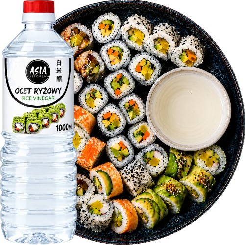 Ocet Ryżowy z Ryżu Do Zaprawy Sushi Sałatek Marynat 1 Litr 1000ml ASIA KITCHEN