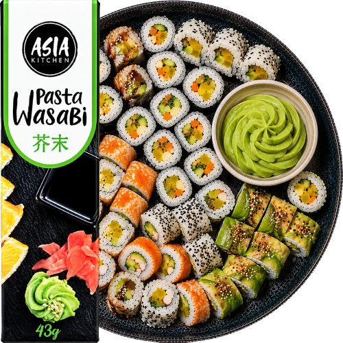 Pasta Wasabi Do Sushi Ostry Zielony Japoński Chrzan w Tubce 43g ASIA KITCHEN