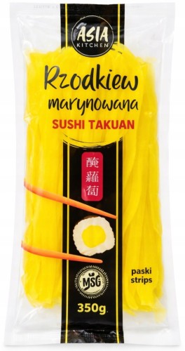 Żółta Rzodkiew Marynowana Oshinko Takuan Daikon Do Sushi Krojona 350g ASIA KITCHEN