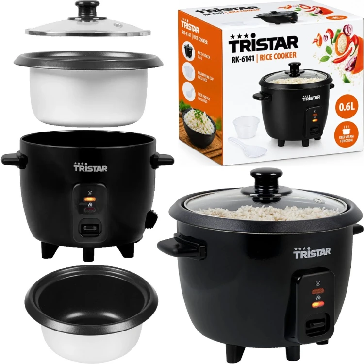 Garnek Do Gotowania Przygotowania Ryżu Elektryczny Ryżowar 0,6 Litra 600ml RK-6141 TRISTAR