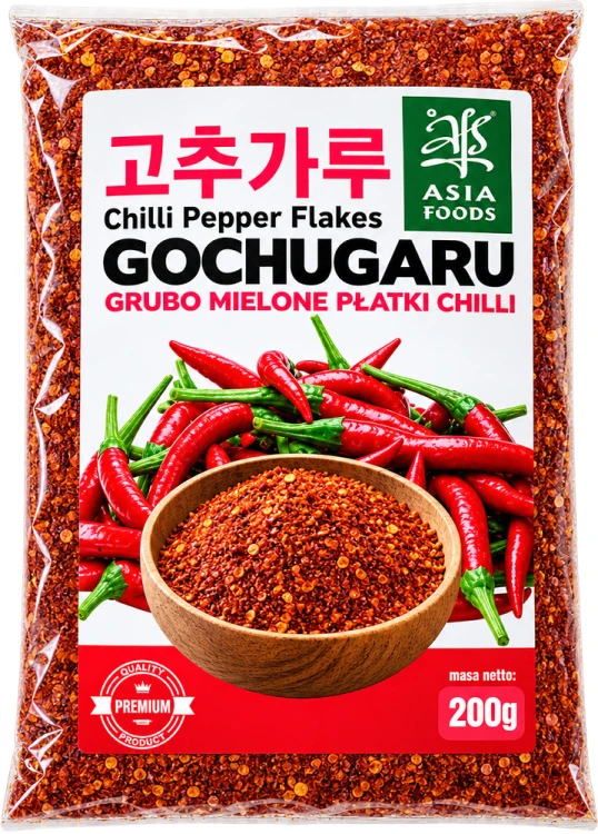 Papryka Chili Grubo Mielona PŁATKI Chilli Do KimChi Gochugaru Flakes 200g ASIA FOODS