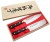 Satake Katsu Japoński Zestaw 2 Noży Nóż Santoku 17cm i Nakiri 16cm w Drewnianym Etui