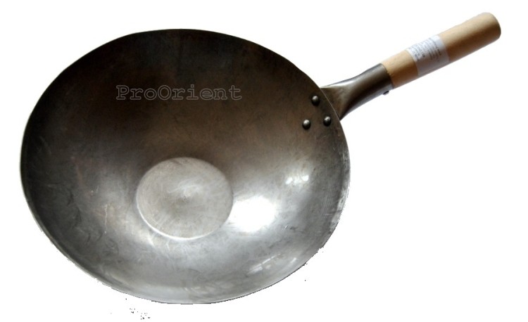 Patelnia Wok 13 Cali Płaskie Dno Ręcznie Kuty 33cm PROORIENT