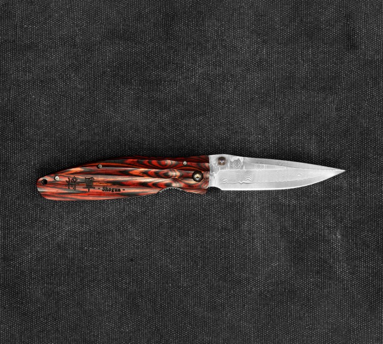 Mcusta Sengoku Red Pakka Nóż Damascus
