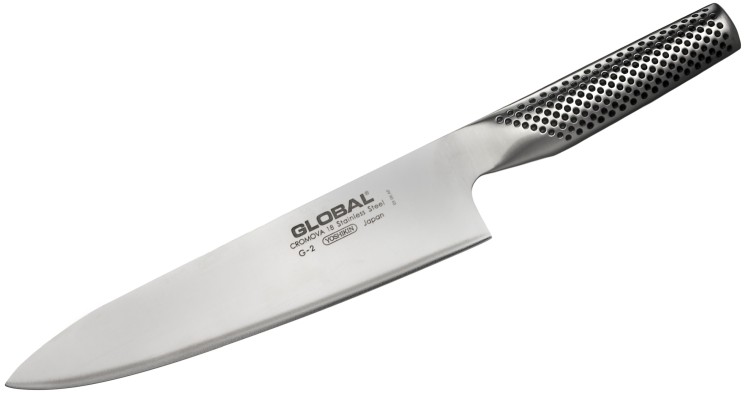 Global Japoński Zestaw Nóż Szefa Kuchni 20cm G-2 i Pęseta Kuchenna Stal Nierdzewna GS-28