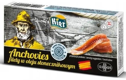 Filety Anchois Anchovies w Oleju Słonecznikowym 45g KIER