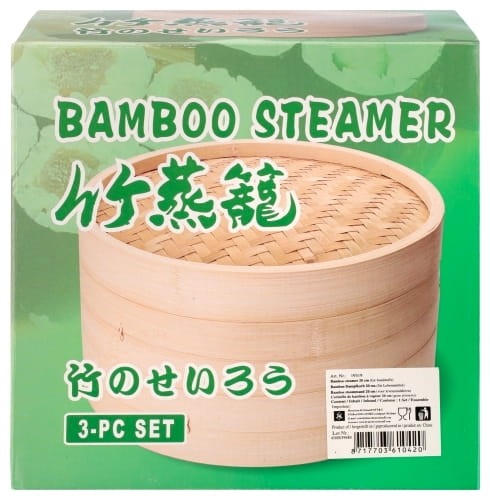 Parownik Parowar Bambusowy Koszyk 2 Poziomy 30cm HS